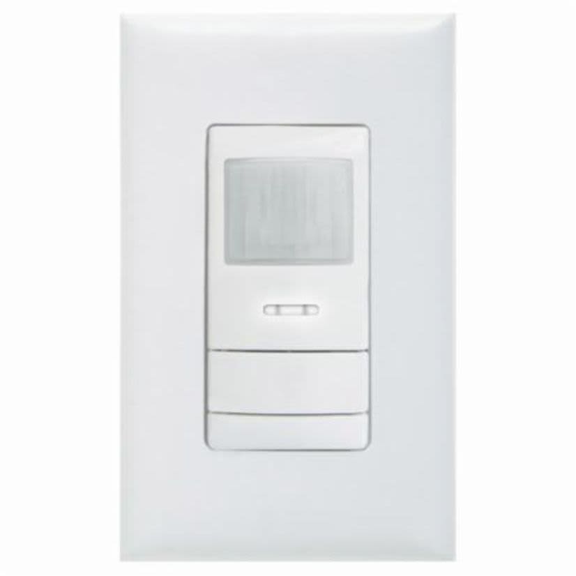 Sensor Switch WSX PDT WH WSX Decorator Style Single Relay Wall Switch Occupancy Sensor, 120/277 V AC, PDT Sensor, 20 to 36 ft Coverage, 180 deg Viewing, Wall Mounting